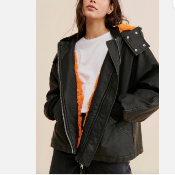 BNWT Free People Moxy Trapeze Vegan Jacket by Free People, Black, XS - Picture 2 of 6